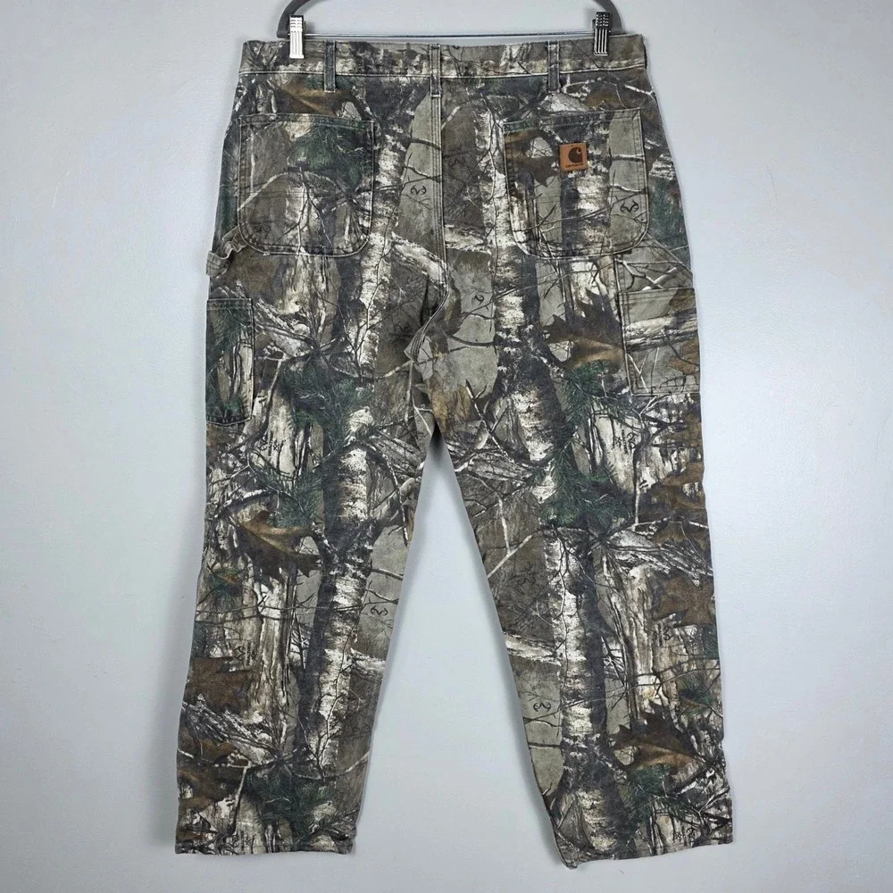 Carhartt x Realtree USA VINTAGE Canvas Camo Work 40x30 Cotton Made B235977
